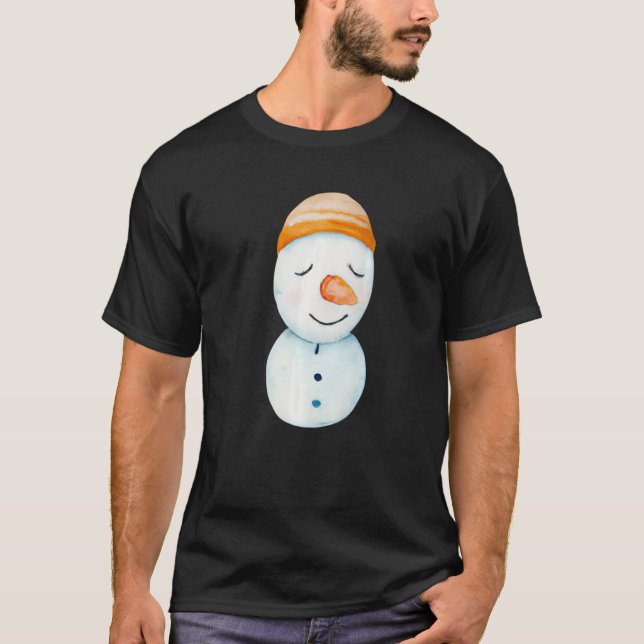 Camiseta Retro Snowman Face Snowmies Premium (Frente)