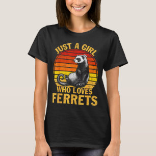Camiseta Retro Só Uma Garota Que Ama Furões Amante de Furõe