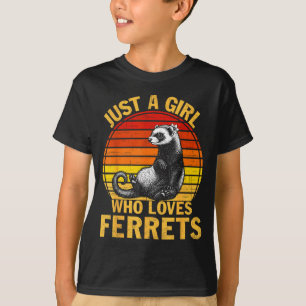 Camiseta Retro Só Uma Garota Que Ama Furões Amante De Furõe