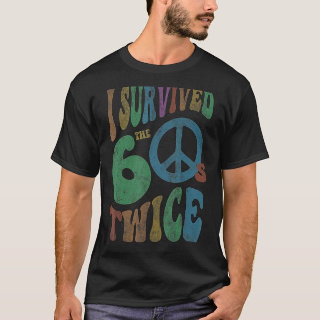 Camiseta Retro, SOBREVIVI MEUS 60 ANOS, DUAS VEZES 70, Aniv (Frente)