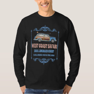 Camiseta Retro SoCal Navegando na Costa Oeste Safari Longo