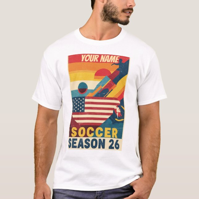 Camiseta Retro Soccer Season 26 USA Abstract Graphic T-Shir (Frente)