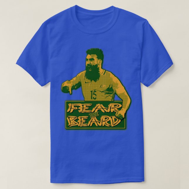 Camiseta Retro Socceroos Mile Jedinak MEDO A BARRA (Frente do Design)