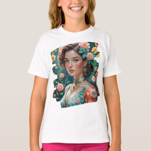 Camiseta Retro sofisticado de camiseta: Menina Balinesa Ele