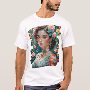 Camiseta Retro sofisticado de camiseta: Menina Balinesa Ele
