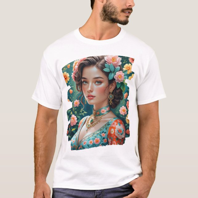 Camiseta Retro sofisticado de camiseta: Menina Balinesa Ele (Frente)