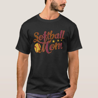 Camiseta Retro Softball Mãe Dia de as mães De Presente Vint