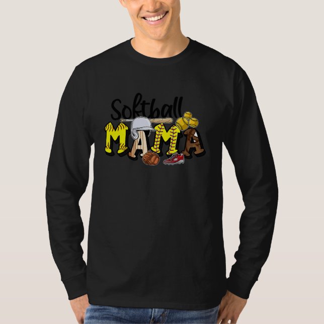Camiseta Retro Softball Mama Mom Life Game Day Mama Mothers (Frente)