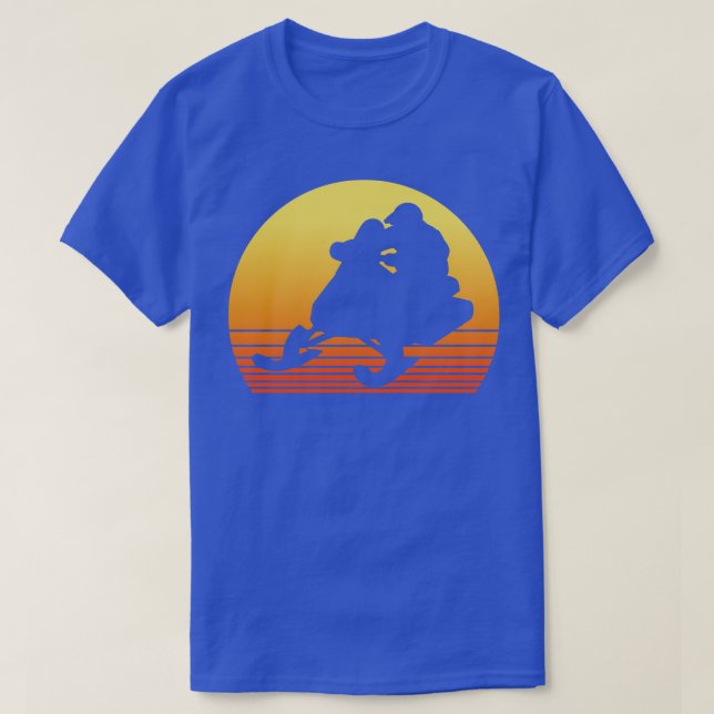 Camiseta Retro Sol de Moto de Neve (Frente do Design)