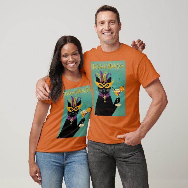 Camiseta Retro Sophisticats Its Time to Mardi Gras Martini (Unissex)