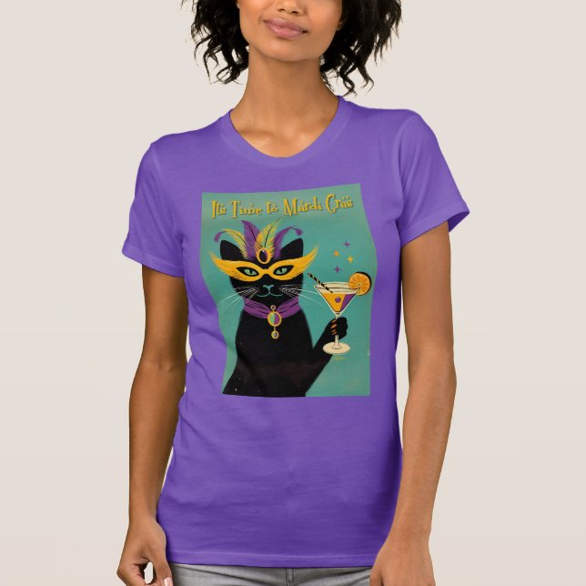 Camiseta Retro Sophisticats Its Time to Mardi Gras Martini (Frente)