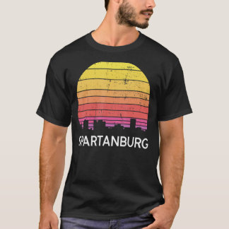 Camiseta Retro South Carolina City Spartanburg Skyline Vint