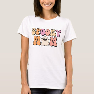 Camiseta Retro Spooky Mãe Correspondendo Família