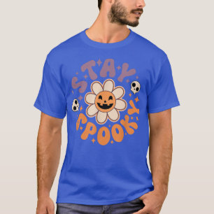 Camiseta Retro Spooky Season Creepy Flower Spooky Vibes Hal