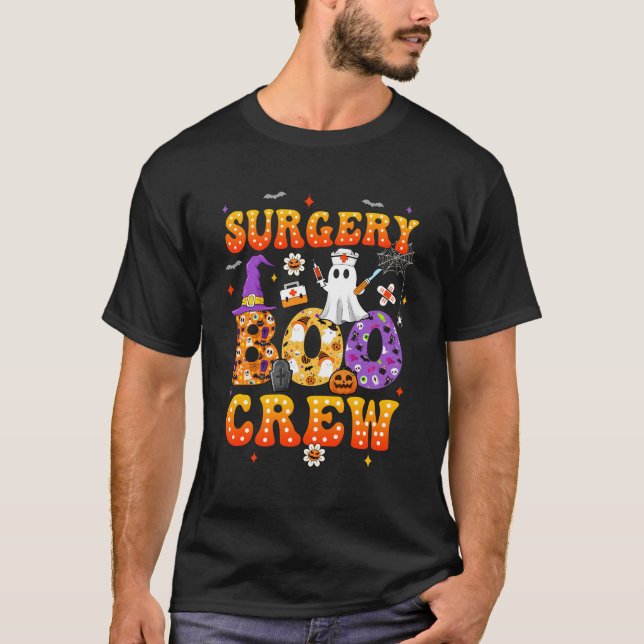 Camiseta Retro Spooky Surgery Boo Surgical Tech Nurse (Frente)
