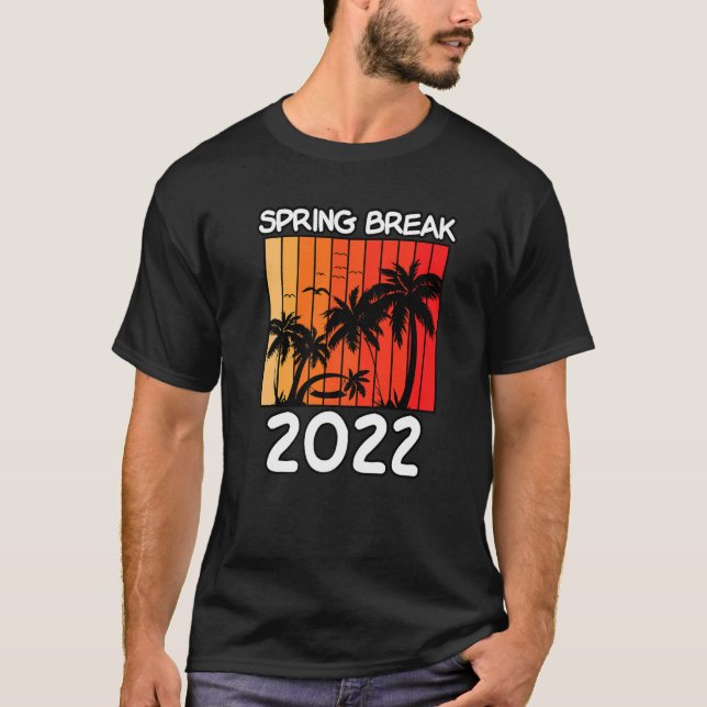 Camiseta Retro Spring Break 2022 Beach Vacation Trip 1 (Frente)