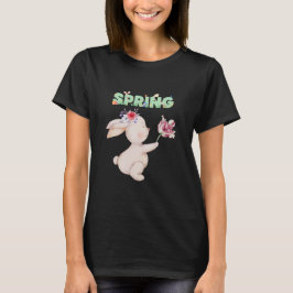 Camiseta Retro Spring Bunny with Tulip Graphic Tee