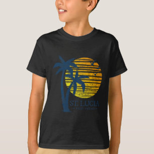 Camiseta Retro St Lucia Praia Pôr do Sol Meninos Meninas Le