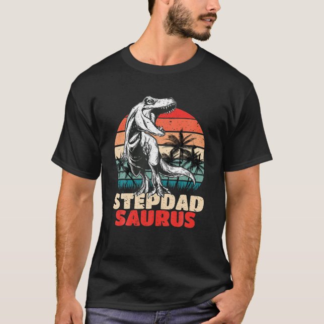 Camiseta Retro Stepdadsaurus Rex Funny Stepdad Saurus Dinos (Frente)