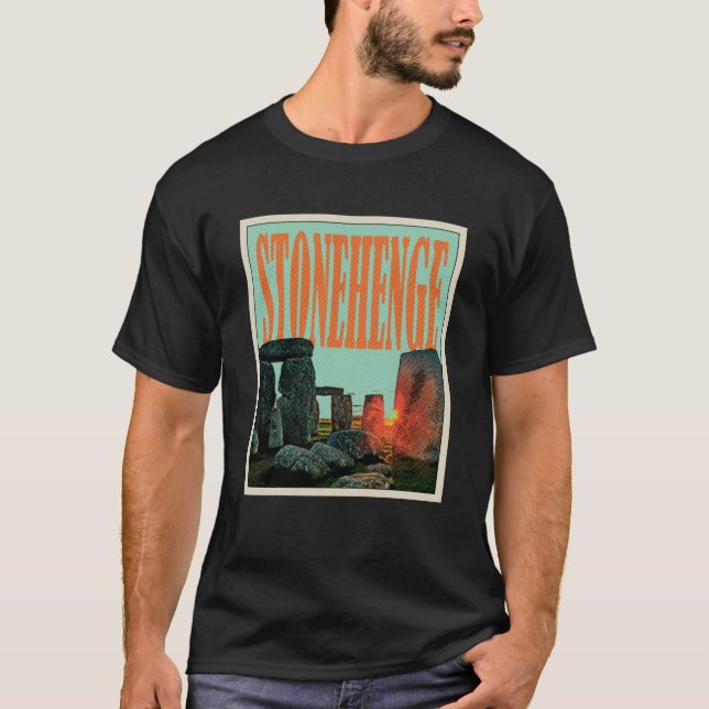 Camiseta Retro Stonehenge England Souvenir (Frente)