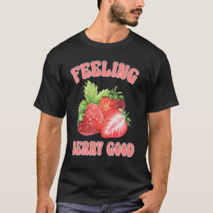 Camiseta Retro Strawberry Sentindo boa vida feliz