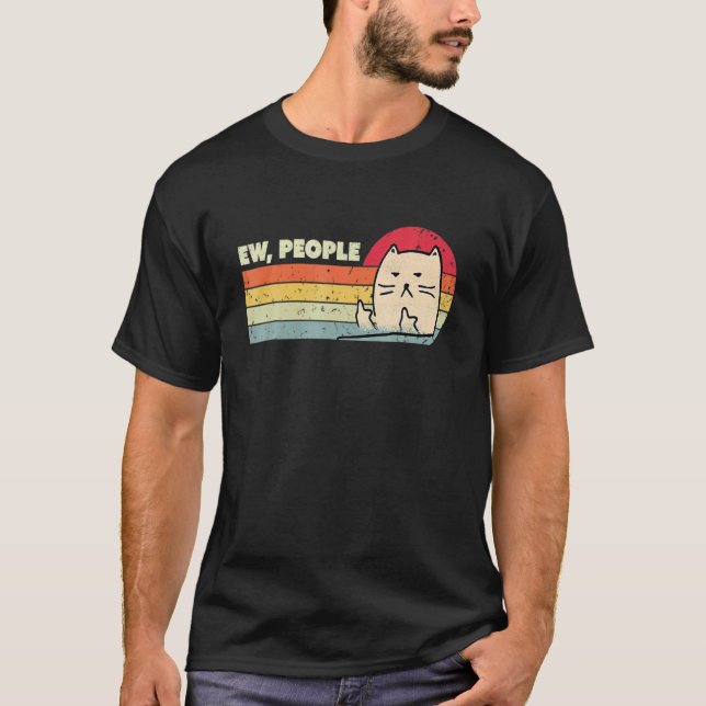 Camiseta Retro Style Ew People Cat   Cat (Frente)