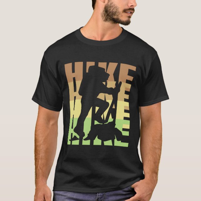 Camiseta Retro Style Hike Hike Hike Hike Outdoor Anunciante (Frente)