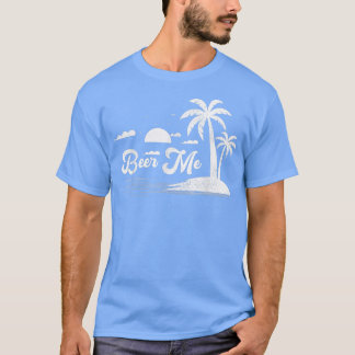 Camiseta Retro Style Palm Tree California Beach Sunset Beer