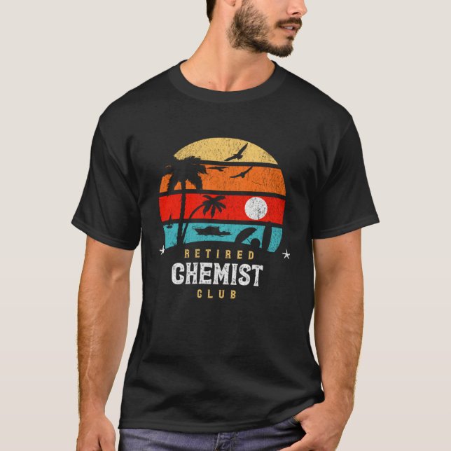 Camiseta Retro Style Retirement Gag Idea Funny Retired Chem (Frente)