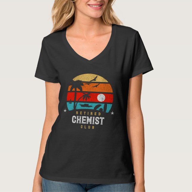 Camiseta Retro Style Retirement Gag Idea Funny Retired Chem (Frente)