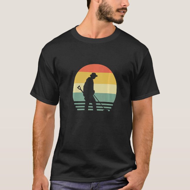 Camiseta Retro-Sujeira Detecção De Metais De Pesca Para Hom (Frente)
