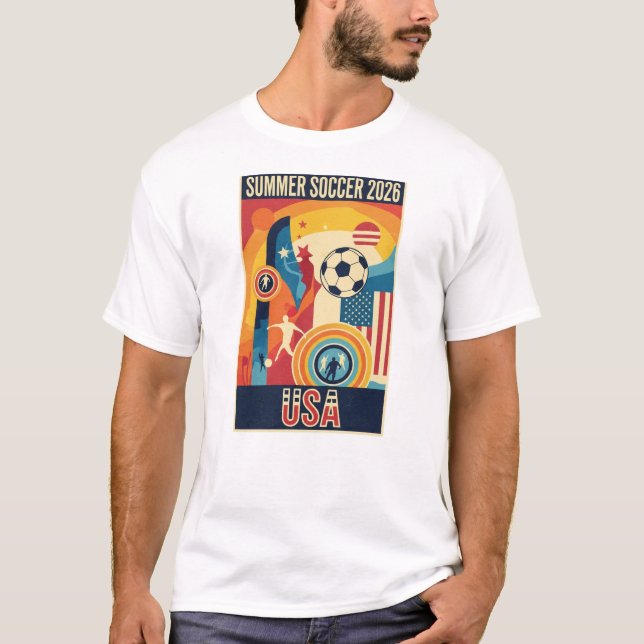 Camiseta Retro Summer 2026 Soccer USA Graphic T-Shirt (Frente)