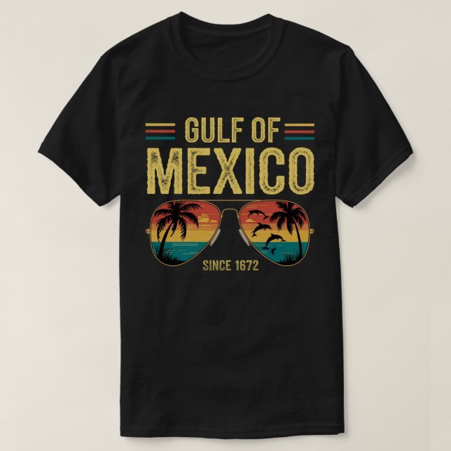 Camiseta Retro Summer Aestética Golfo do México (Frente do Design)