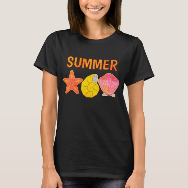 Camiseta Retro Summer Seashells  (Frente)