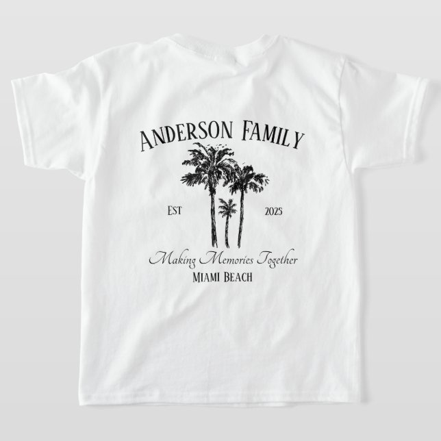 Camiseta Retro Summer Vacation vibe family matching T-Shirt (Postura das costas)