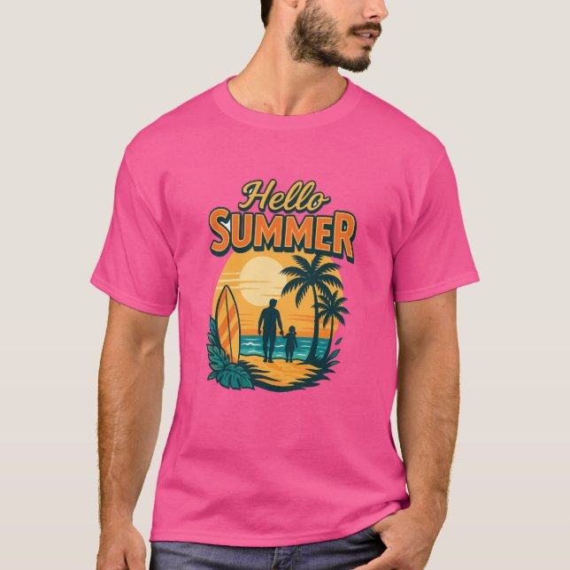 Camiseta Retro Summer Vibes - A vida é melhor na praia (Frente)