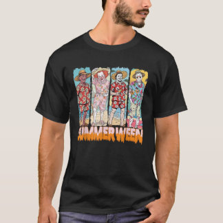 Camiseta Retro Summerentre Horrores Caracteres Verão Hallow