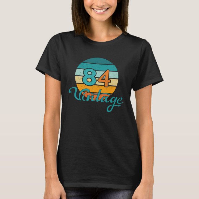 Camiseta Retro Sunset 84 Vintage Distressed (Frente)