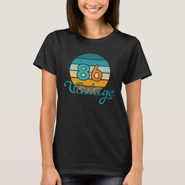 Camiseta Retro Sunset 86 Vintage Distressed (Frente)