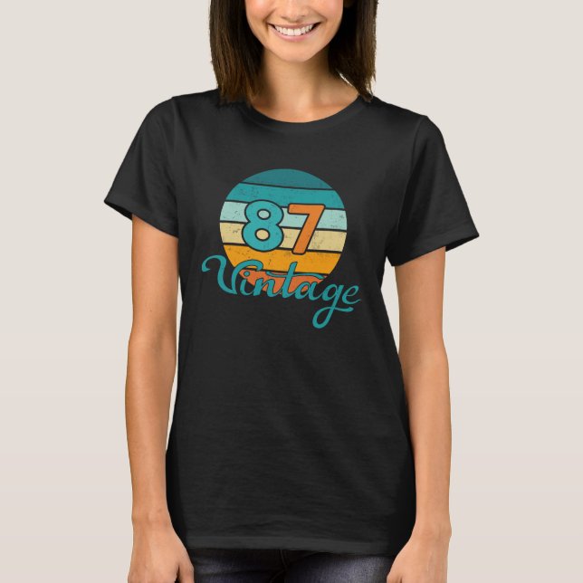 Camiseta Retro Sunset 87 Vintage Distressed (Frente)