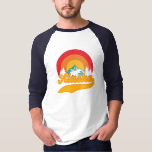 Camiseta Retro Sunset Alaska Juneau Moose 0Montanhas Selvag
