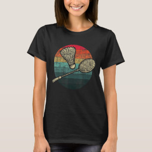 Camiseta Retro Sunset Badminton Birdie Shuttlecock Athlet