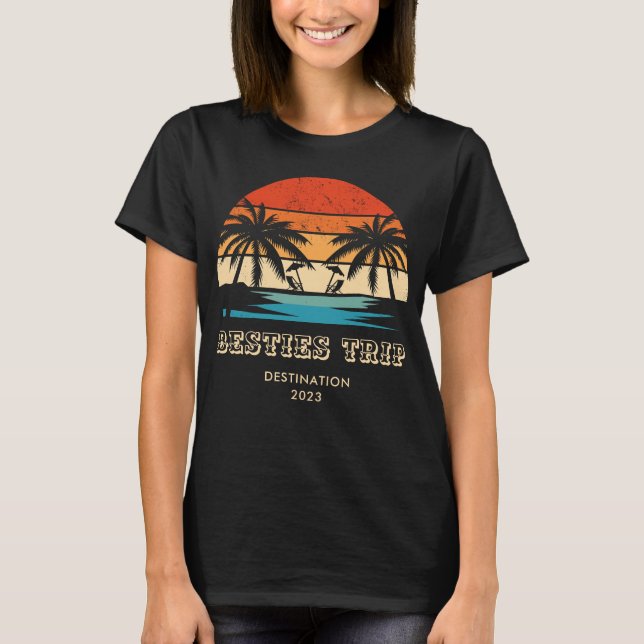 Camiseta Retro sunset Besties Girls trip Correspondente (Frente)