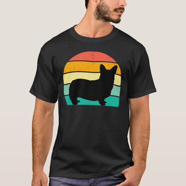 Camiseta Retro Sunset Corgi (Frente)