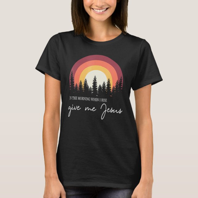 Camiseta Retro Sunset De Manhã Quando Eu Levanto Me Dá Je (Frente)