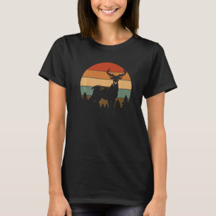 Camiseta Retro Sunset Deer Love To Hunt Deer Hunting