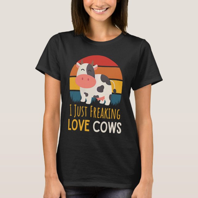 Camiseta Retro Sunset, Eu Só Pava Vacas De Amor (Frente)