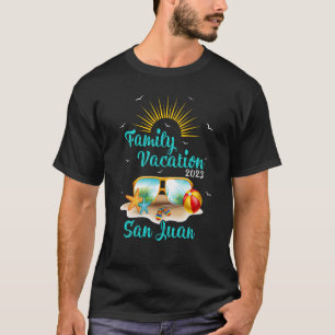 Camiseta Retro Sunset Family Vacation 2023 San Juan Beach