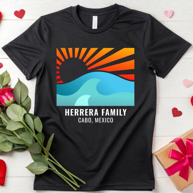 Camiseta Retro Sunset Family Vacing Reunion Beach Summer (Criador carregado)