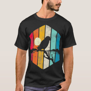 Camiseta Retro Sunset Lovebird Silhoul Animal Legal Pet L